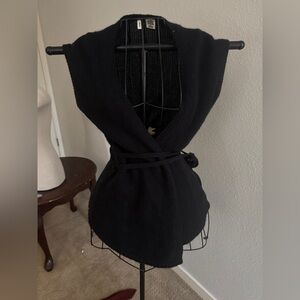 Moth Black Wool Blend Garment